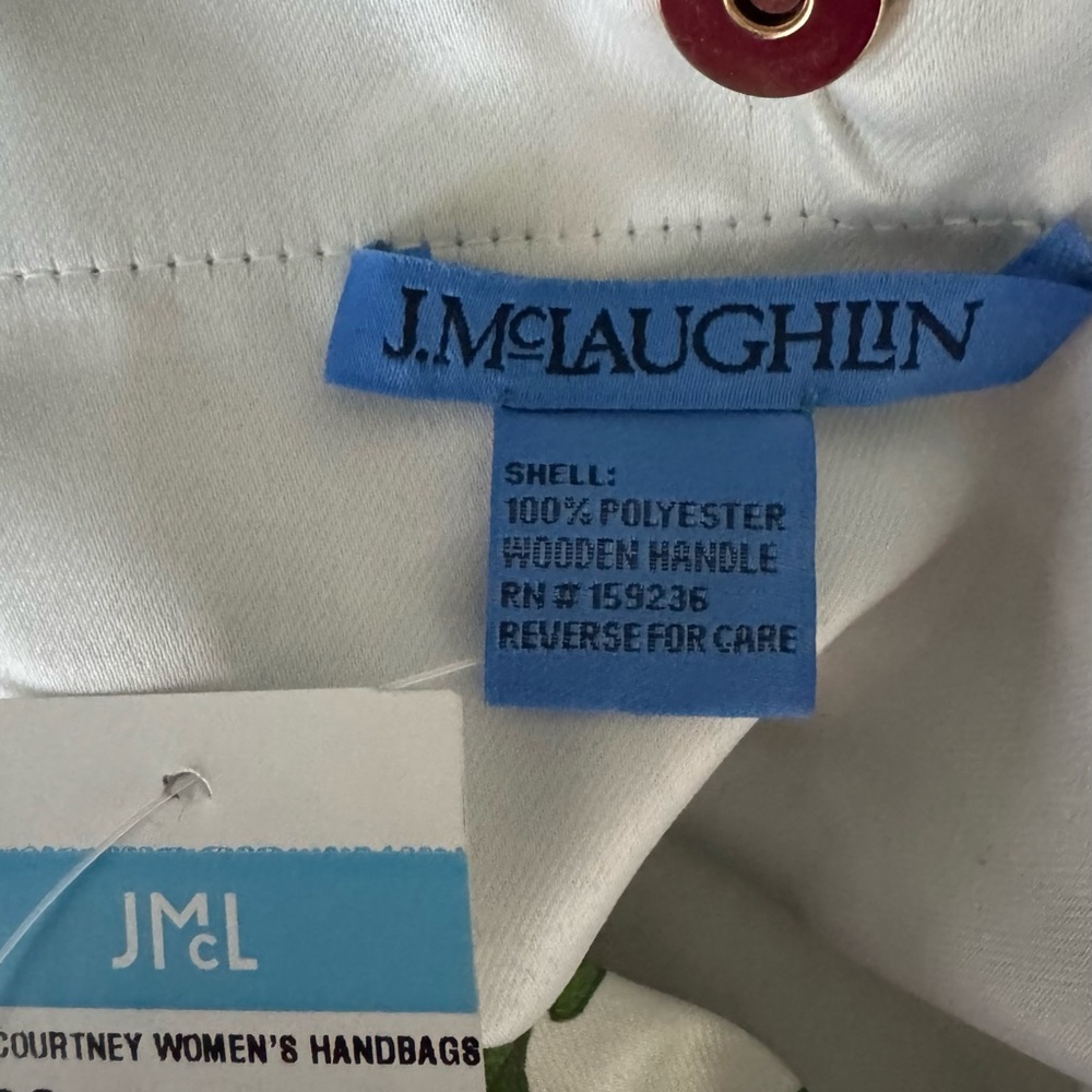 NWT J.Mclaughlin Courtney Handbag, Green And White - Picture 4 of 4
